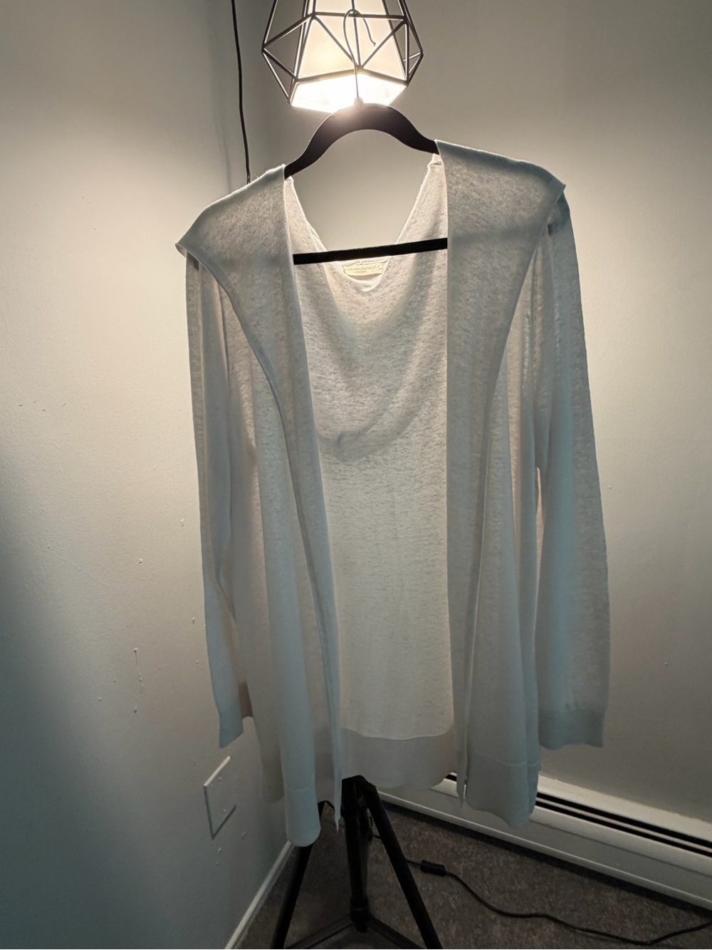 Cynthia Rowley • Woman, Size XXL White Hooded Cardigan Sweater